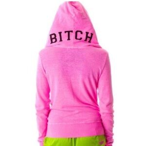 Wildfox B!TCH Hoodie XS Rare Zip Up BBj Sweater